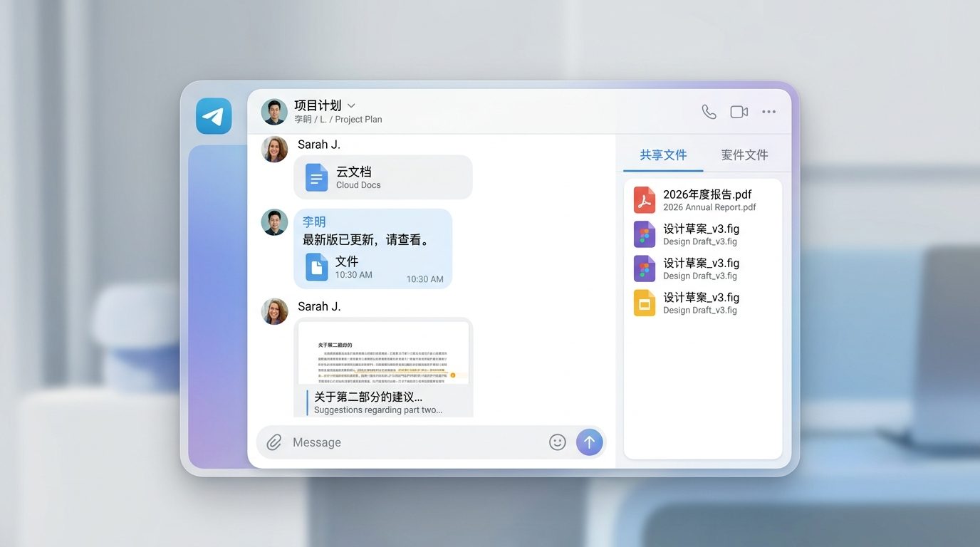 Telegram 跨设备加密聊天与无缝同步场景展示